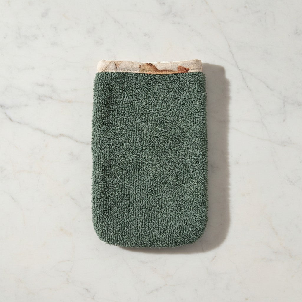 Guanto da bagno in spugna di cotone personalizzabile