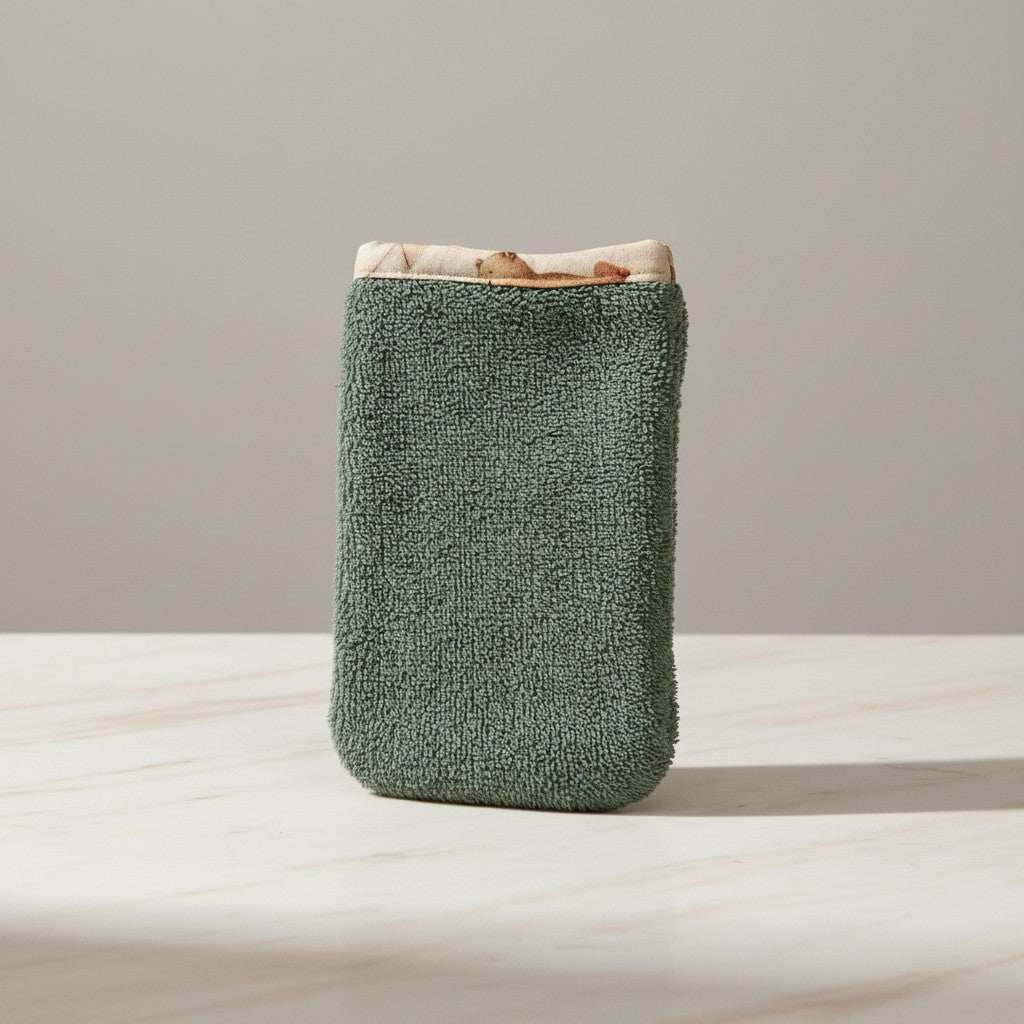 Guanto da bagno in spugna di cotone personalizzabile