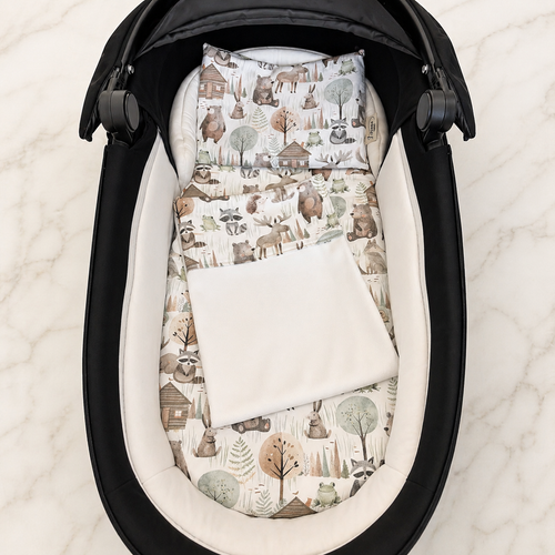 Set navicella personalizzabile in cotone – lenzuolo, federa e coperta