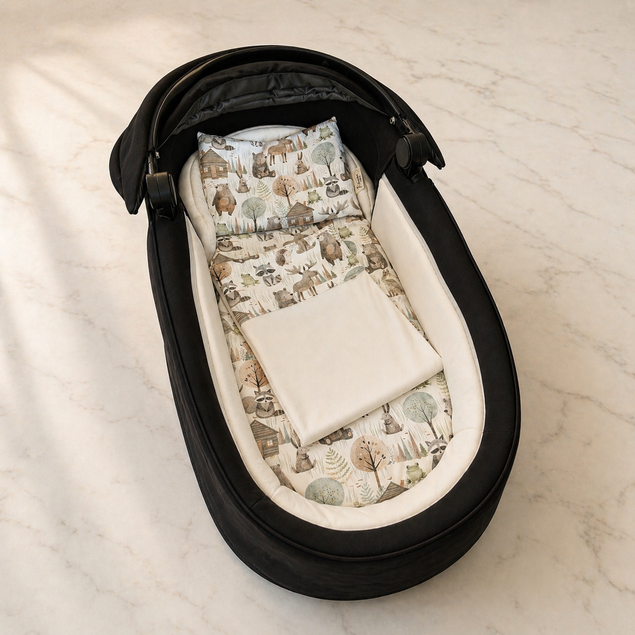Set navicella personalizzabile in cotone – lenzuolo, federa e coperta