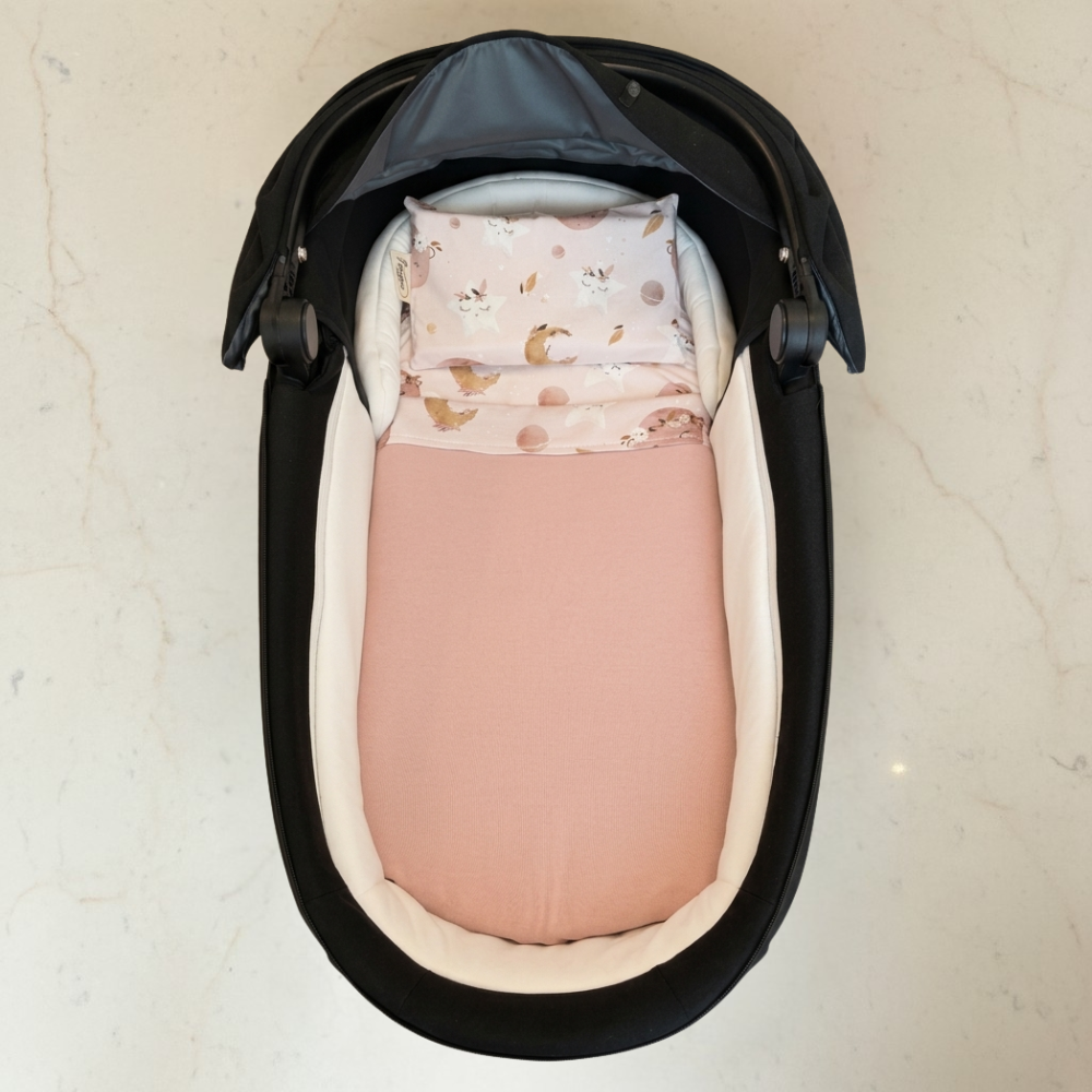 Set navicella personalizzabile in cotone – lenzuolo, federa e coperta