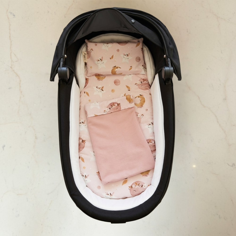 Set navicella personalizzabile in cotone – lenzuolo, federa e coperta