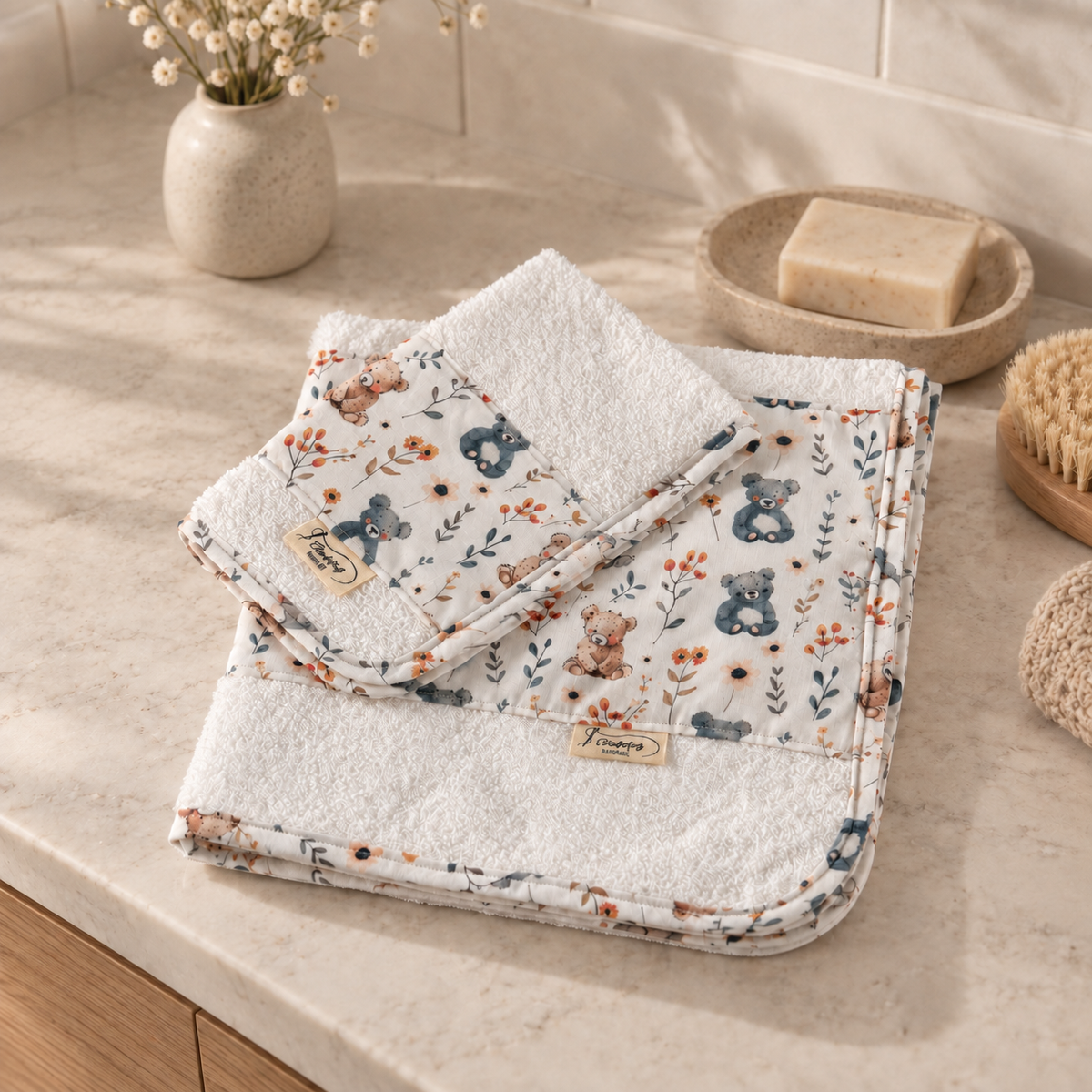 Set asciugamani personalizzabile in cotone