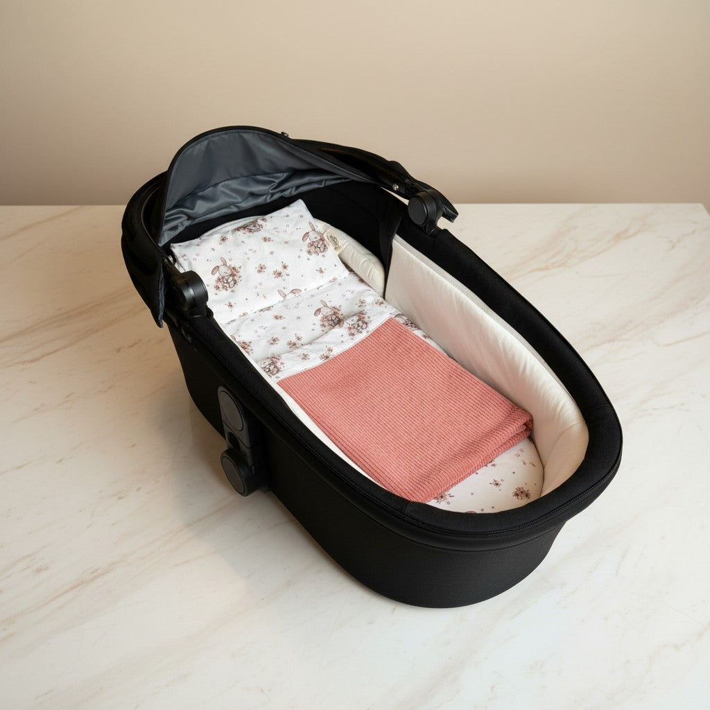 Set navicella personalizzabile in cotone – lenzuolo, federa e coperta