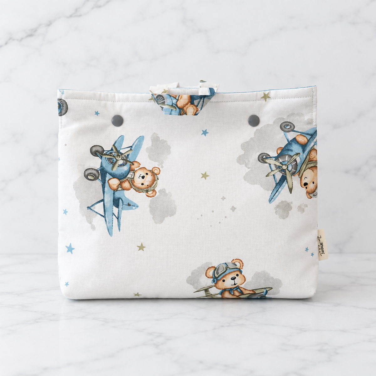 Beauty case in cotone - Orsetto aviatore | Pronta consegna